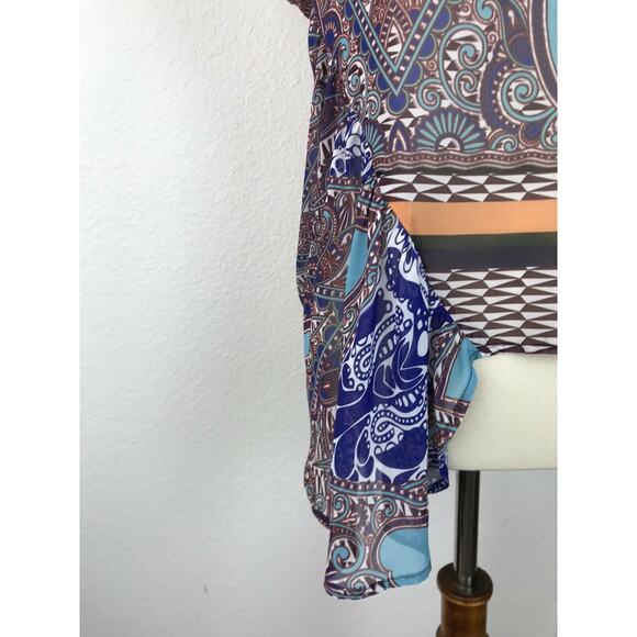 Clover Canyon Top Pullover Multicolor Print Asymmetric - Picture 5 of 11